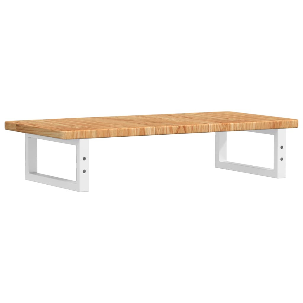 Zidna polica za umivaonik od čelika i masivne hrastovine Smeđa 80 x 40 x 2.5 cm