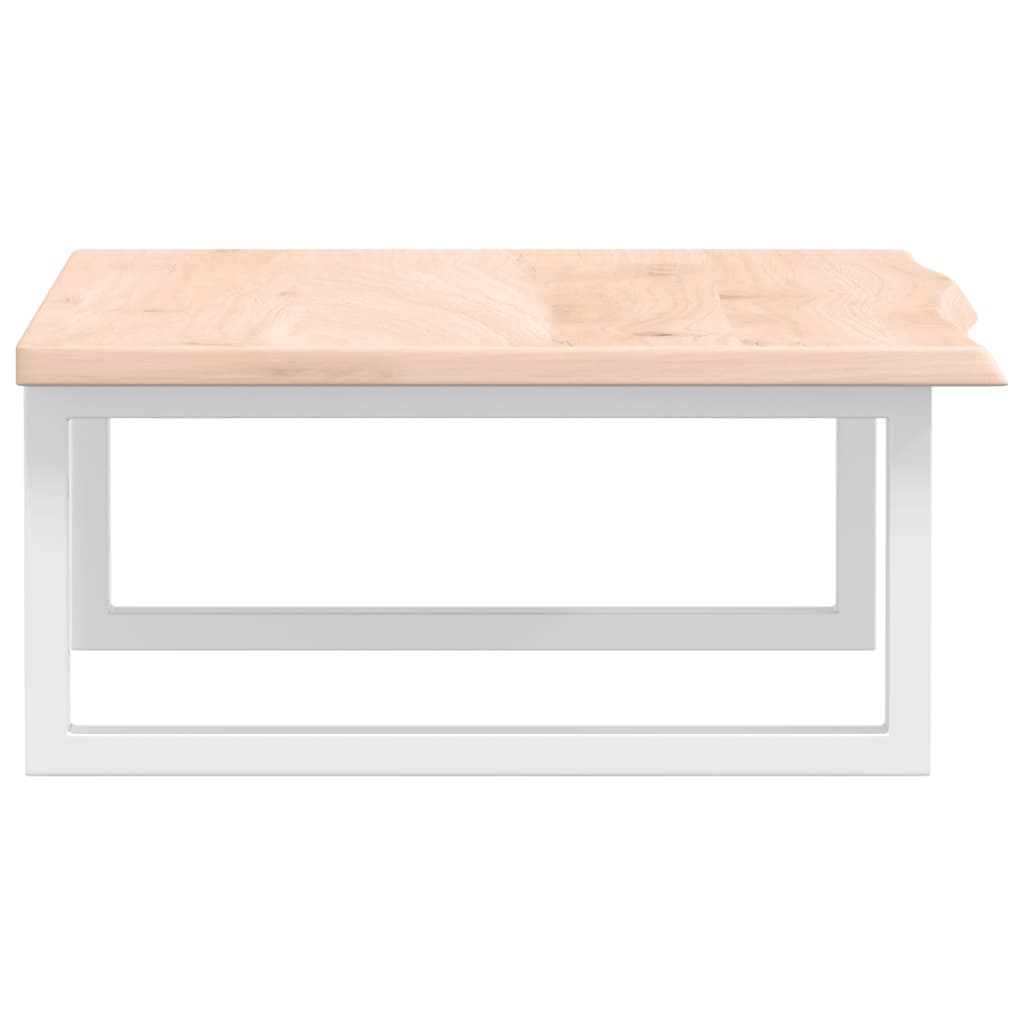 Zidna polica za umivaonik od čelika i masivne hrastovine Smeđa 60 x 50 x 2 cm
