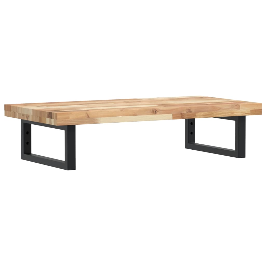 Zidna polica za umivaonik od čelika i masivnog bagremovog drva Smeđa 100 x 40 x 4 cm