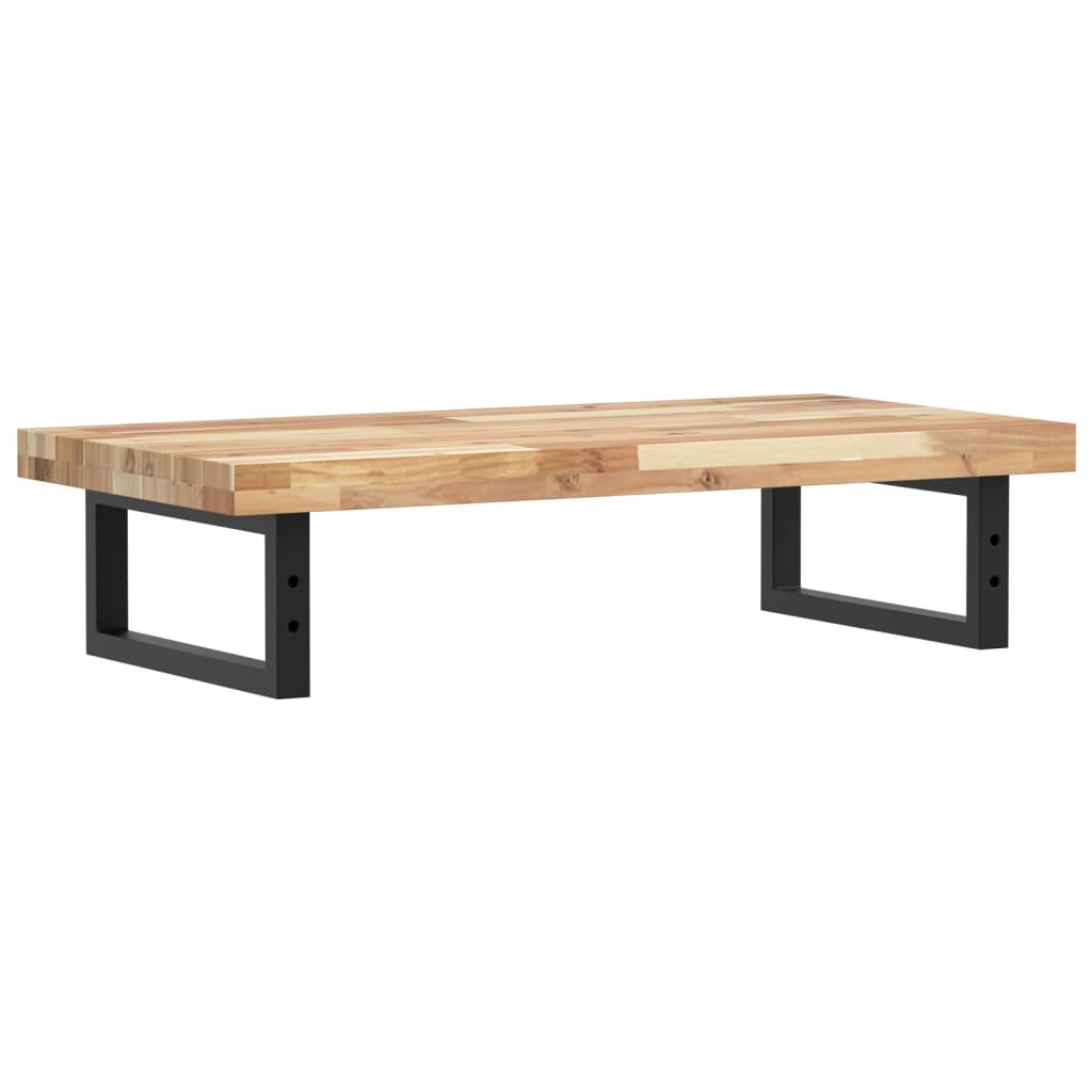 Zidna polica za umivaonik od čelika i masivnog bagremovog drva Smeđa 100 x 40 x 4 cm
