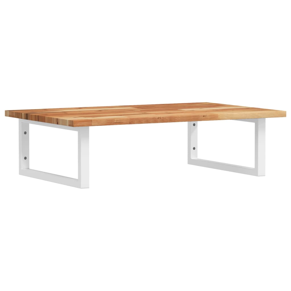 Zidna polica za umivaonik od čelika i masivnog bagremovog drva Smeđa 60 x 50 x 2 cm