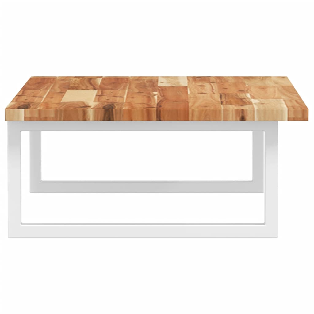 Zidna polica za umivaonik od čelika i masivnog bagremovog drva Smeđa 60 x 50 x 2 cm