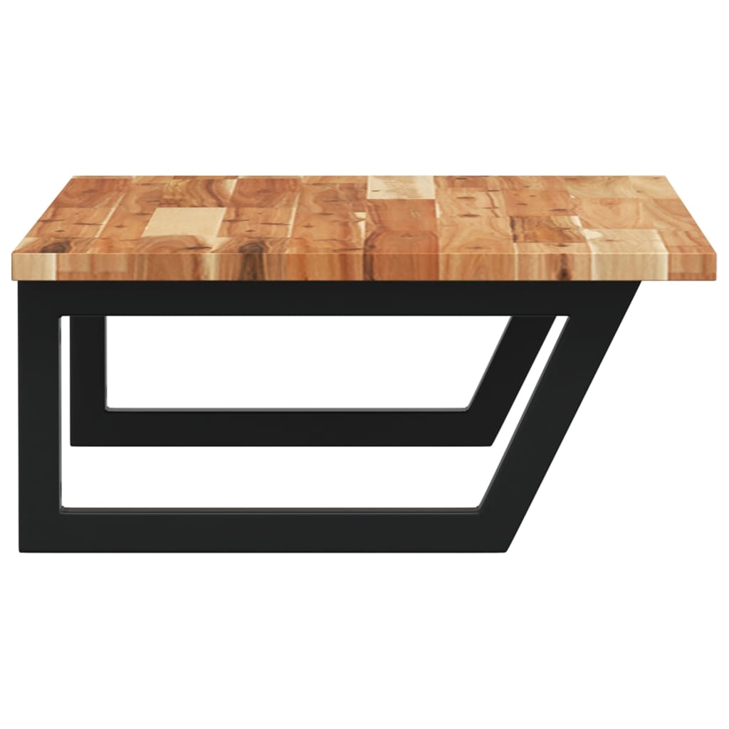 Zidna polica za umivaonik od čelika i masivnog bagremovog drva Smeđa 60 x 50 x 2 cm