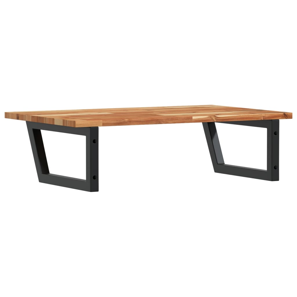 Zidna polica za umivaonik od čelika i masivnog bagremovog drva Smeđa 60 x 50 x 2 cm