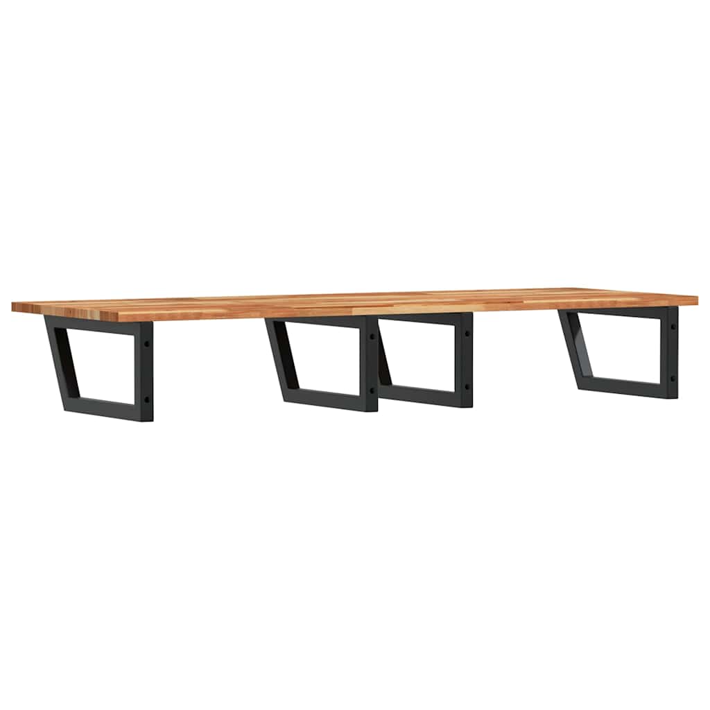 Zidna polica za umivaonik od čelika i masivnog bagremovog drva Smeđa 160 x 50 x 2 cm
