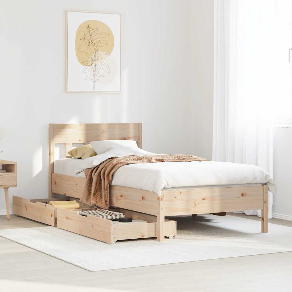 Okvir kreveta bez madraca 90 x 190 cm od masivne borovine