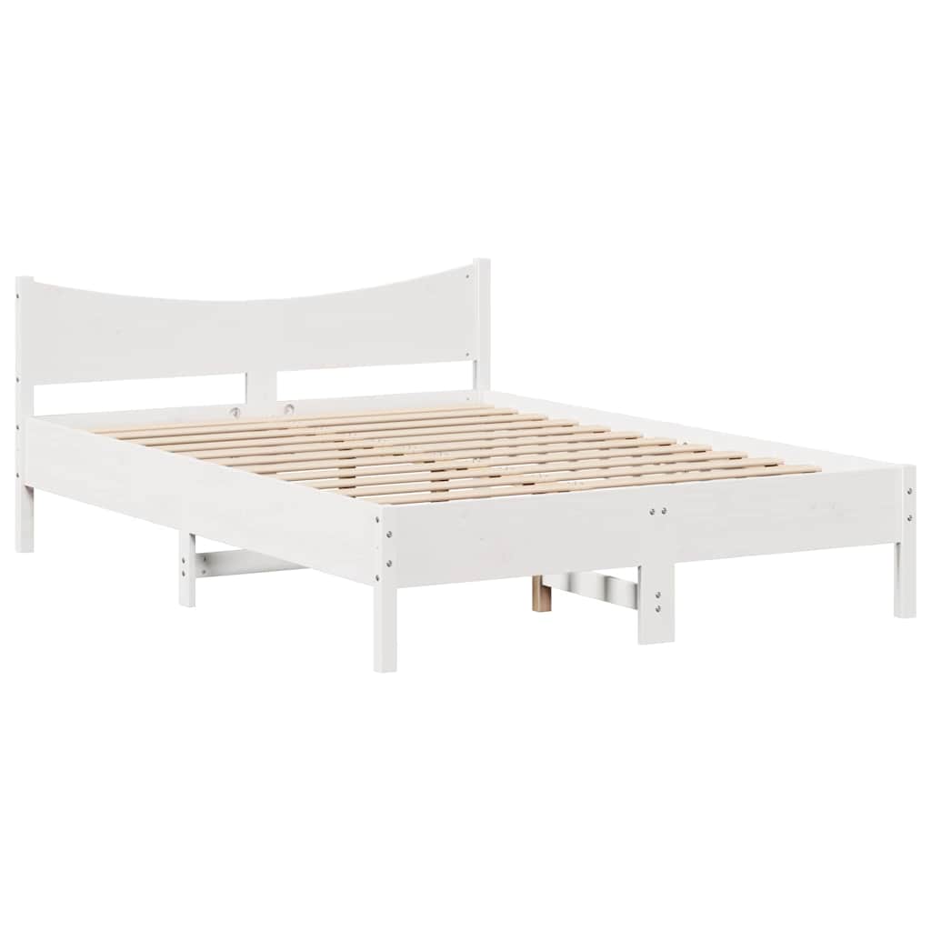 Okvir za krevet s ladicama bijela 140x190 cm od masivnog drva