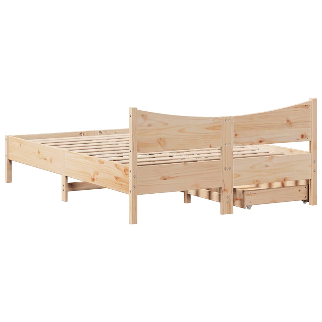 Okvir kreveta s ladicama 120x190 cm od borovine