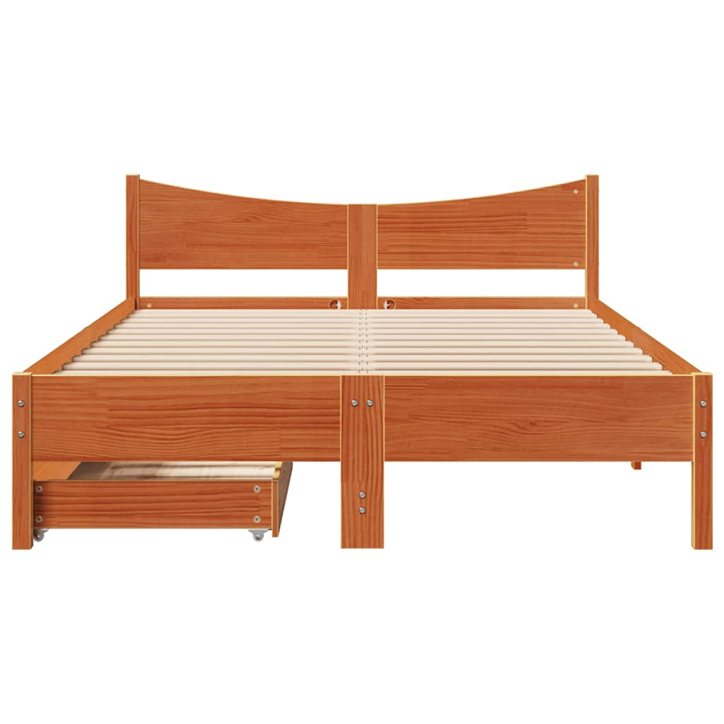Okvir kreveta s ladicama 120 x 190 cm od masivne borovine