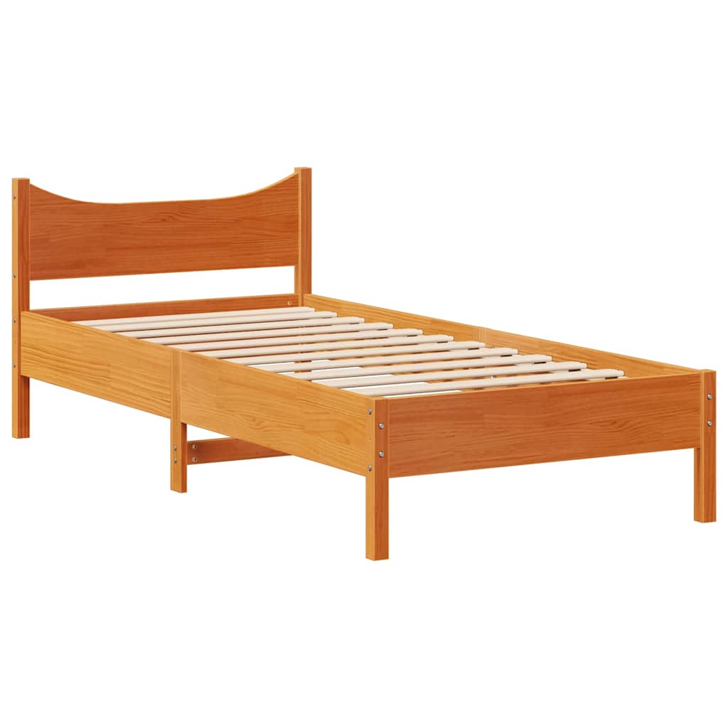 Okvir kreveta s ladicama voštano smeđi 75 x 190 cm borovine
