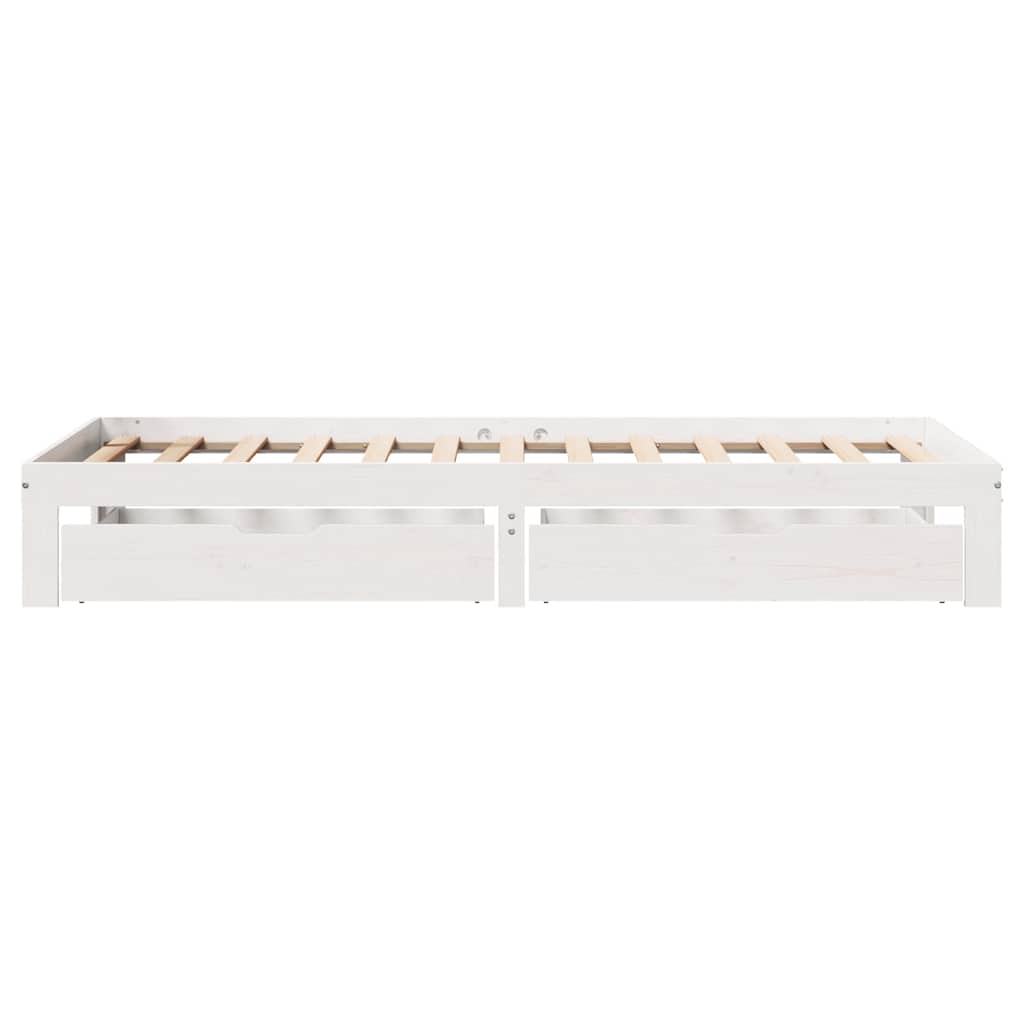 Okvir kreveta s ladicama bez madraca bijeli 100x200 cm