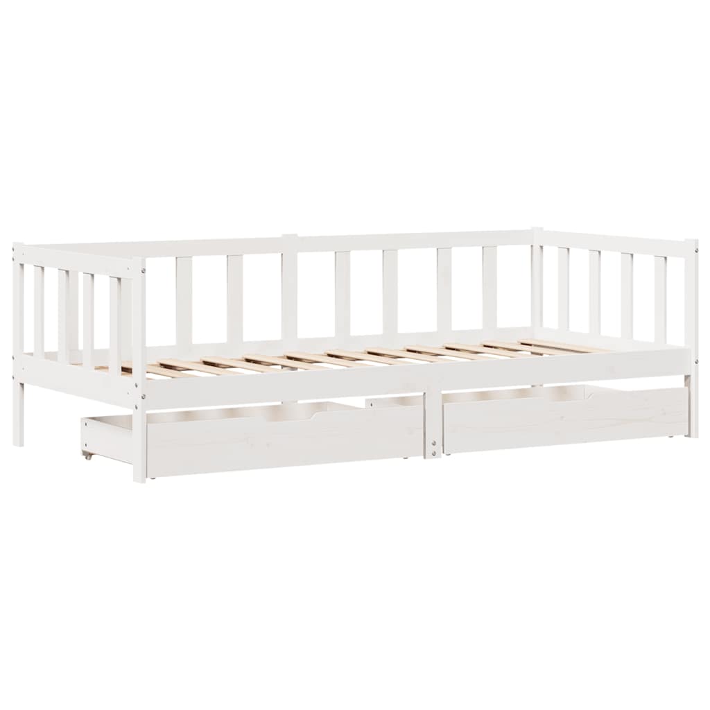Dnevni krevet s ladicama bez madraca 90x200 cm masivno drvo