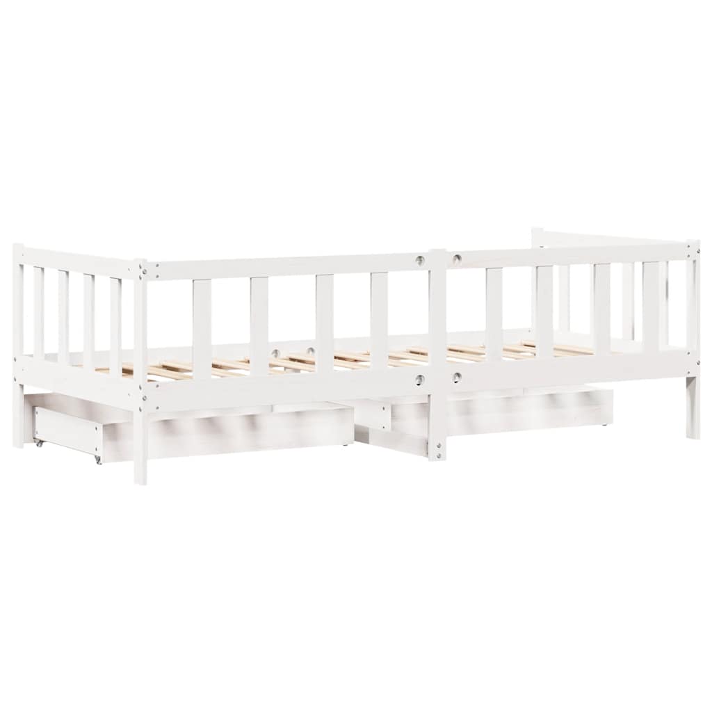 Dnevni krevet s ladicama bez madraca 80x200 cm masivno drvo