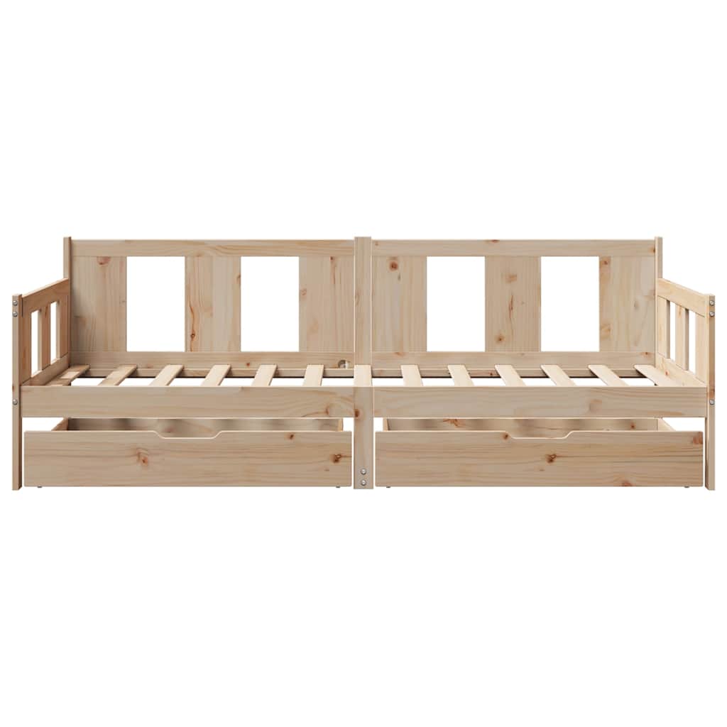 Dnevni krevet s ladicama bez madraca 90 x 190 cm masivno drvo