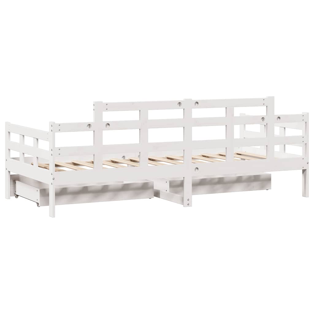 Dnevni krevet s ladicama bez madraca 90x200 cm masivno drvo
