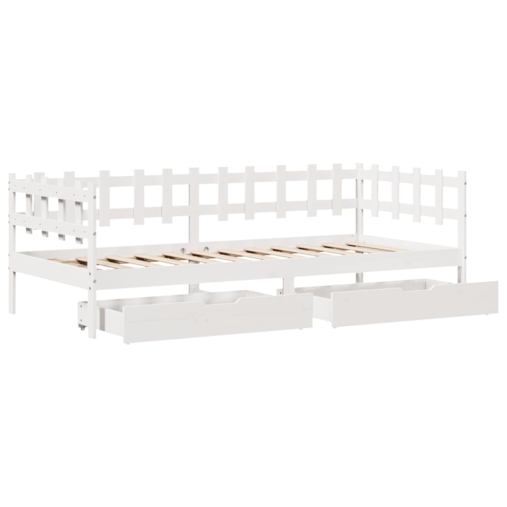 Dnevni krevet s ladicama bez madraca 90x200 cm masivno drvo