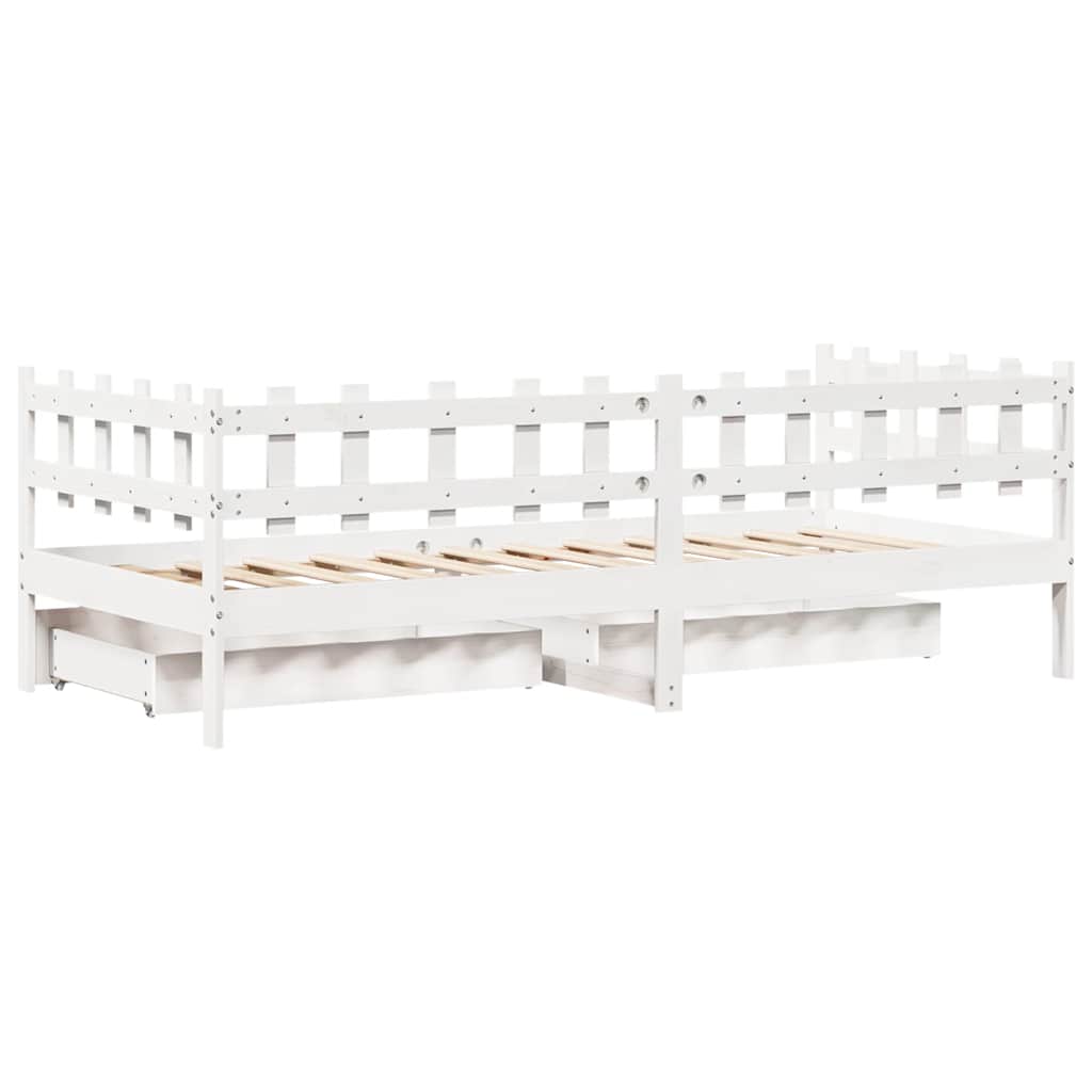 Dnevni krevet s ladicama bez madraca 80x200 cm masivno drvo