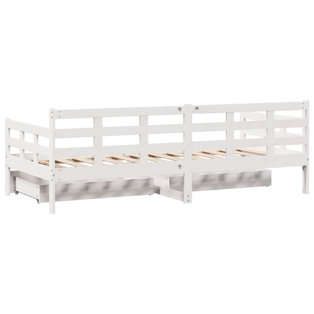 Dnevni krevet s ladicama bez madraca 90x200 cm masivno drvo