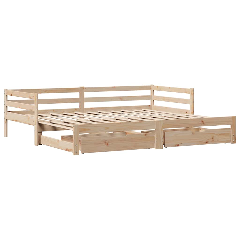 Dnevni krevet na razvlačenje s ladicama bez madraca 90 x 190 cm