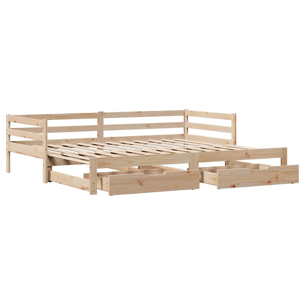 Dnevni krevet na razvlačenje s ladicama bez madraca 90 x 190 cm