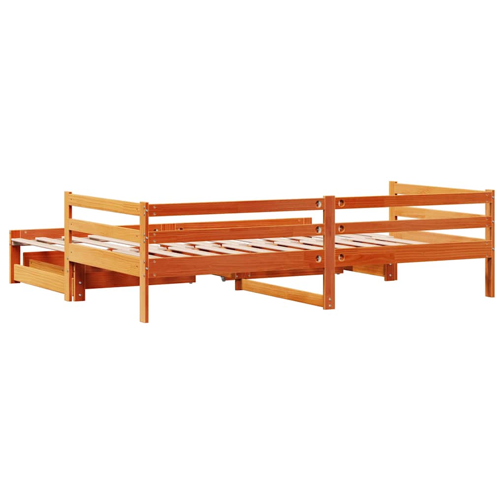 Dnevni krevet na razvlačenje bez madraca voštano smeđi 90x200cm