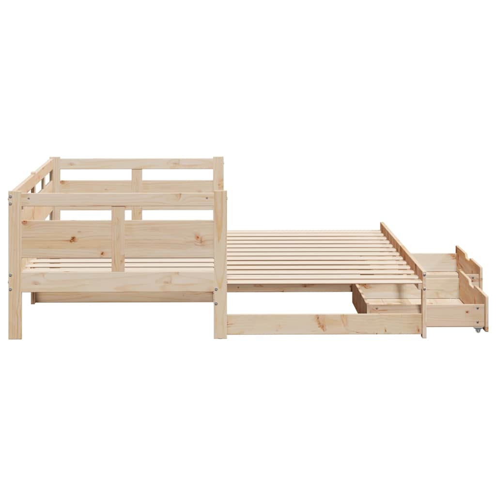 Dnevni krevet na razvlačenje s ladicama bez madraca 90 x 190 cm
