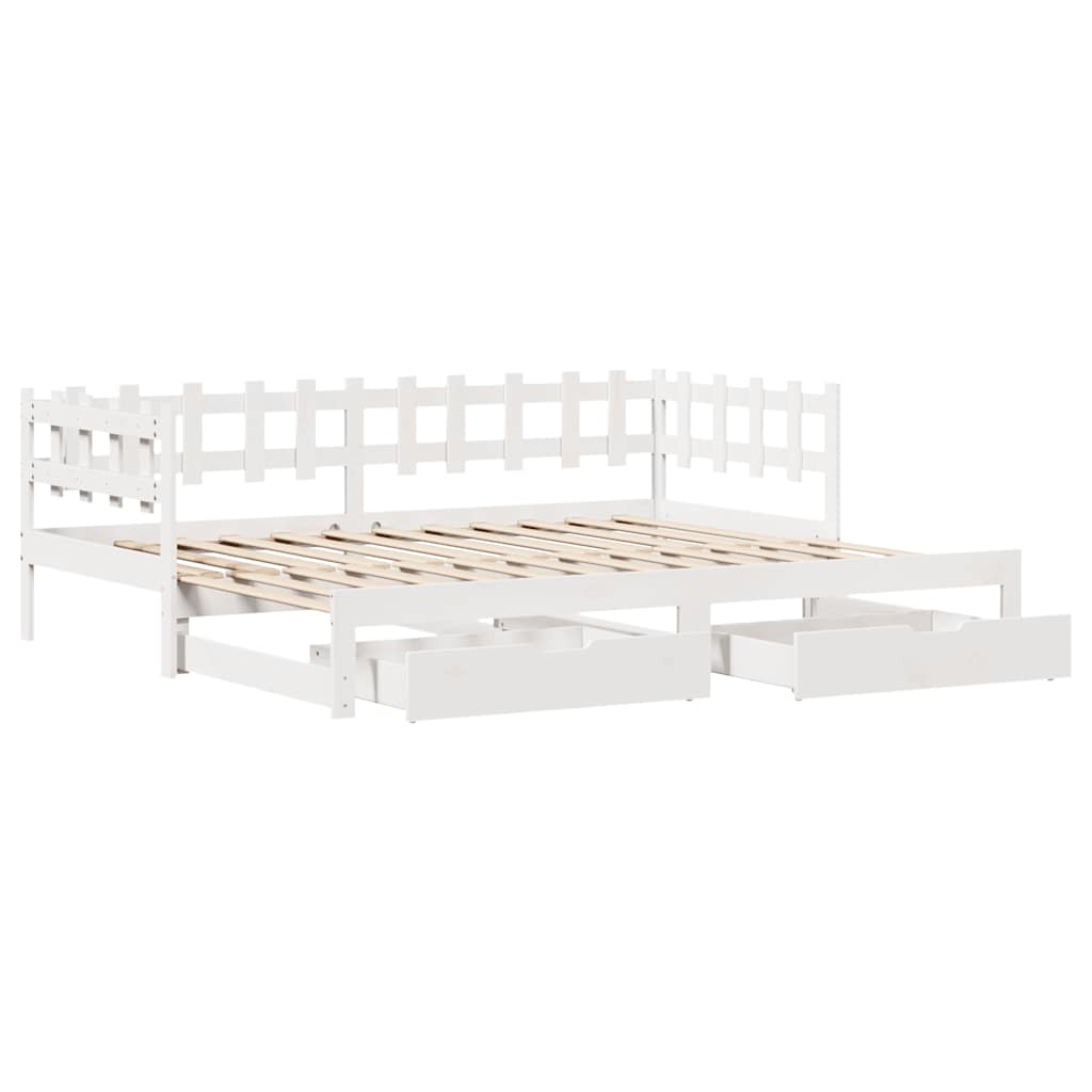 Dnevni krevet na razvlačenje s ladicama bez madraca 90 x 190 cm