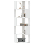 Kutni regal za knjige s 5 razine bijeli 50x50x179 cm drveni
