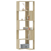 Kutni regal za knjige s 5 razine boja hrasta 50x50x179cm drveni