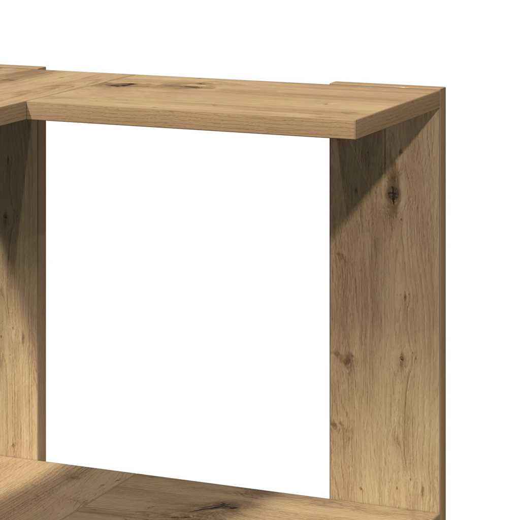 Kutni regal z knjige 3 razine artisian hrast 50x50x102cm drveni