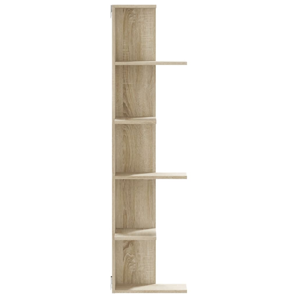 Kutna zidna polica boja hrasta sonome 36,5x36,5x140 cm drvena