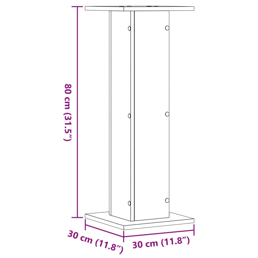 Stalci za zvučnike 2 kom 30 x 30 x 80 cm konstruirano drvo