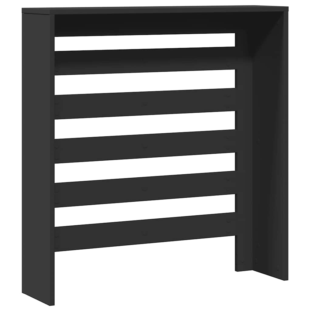 Pokrov za radijator crni 78 x 20 x 82 cm konstruirano drvo