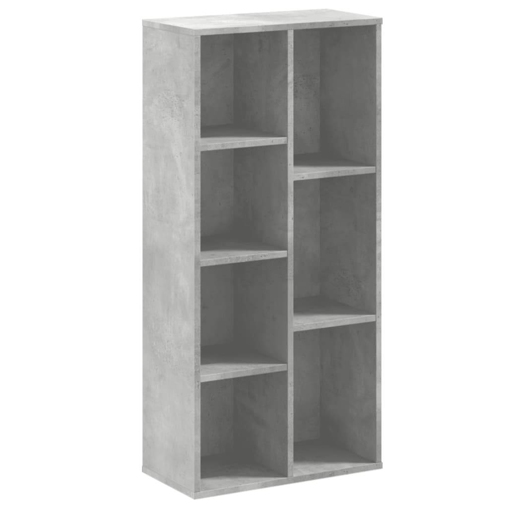 Regal za knjige siva boja betona 50x25x105 cm konstruirano drvo