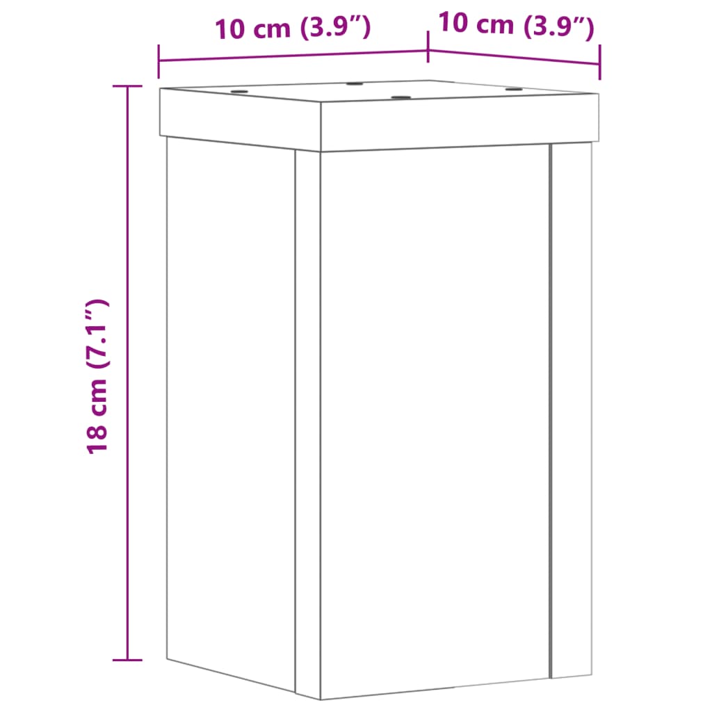 Stalci za biljke 2 kom bijeli 10x10x18 cm konstruirano drvo