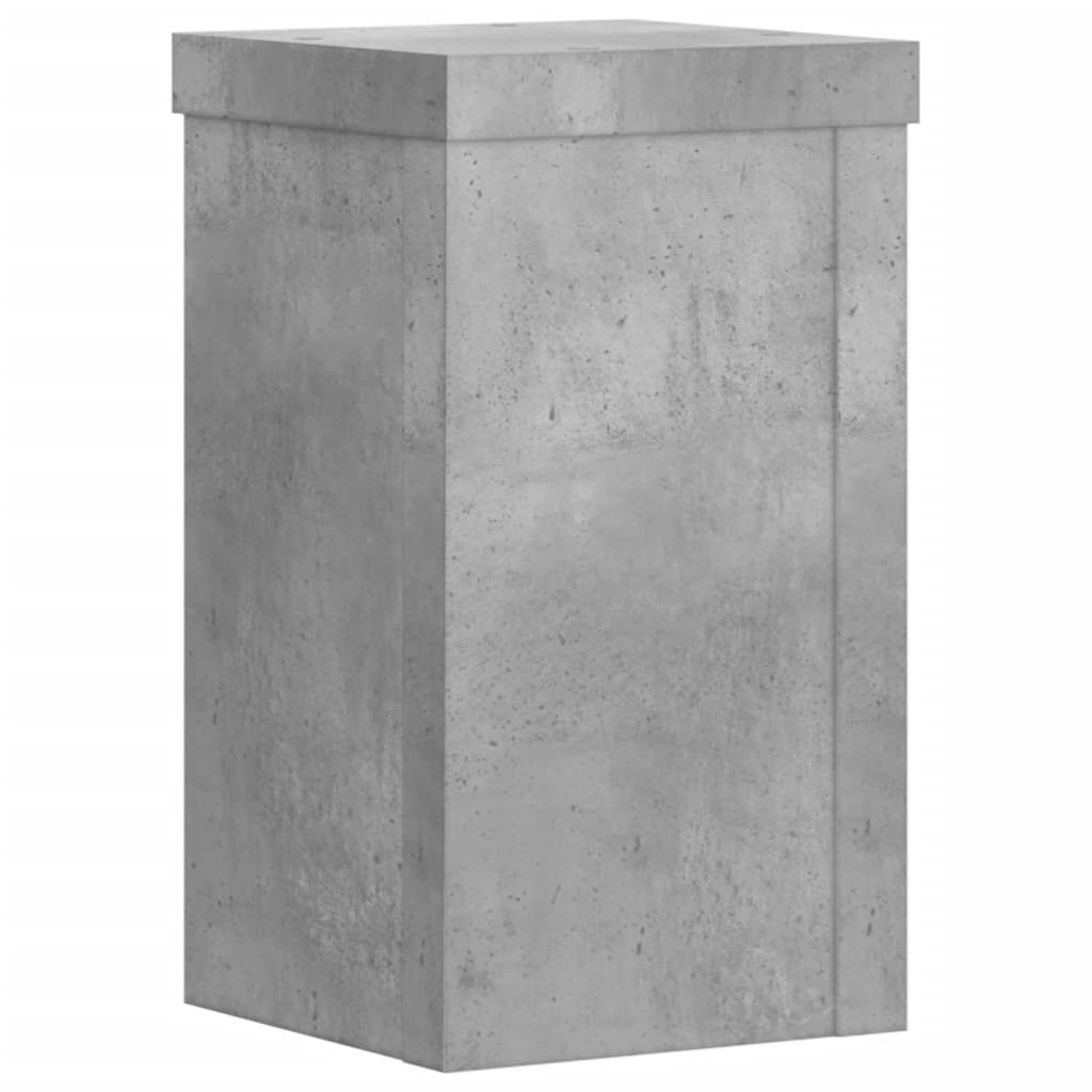 Stalci za biljke 2 kom siva boja betona 10 x 10 x 18 cm drveni