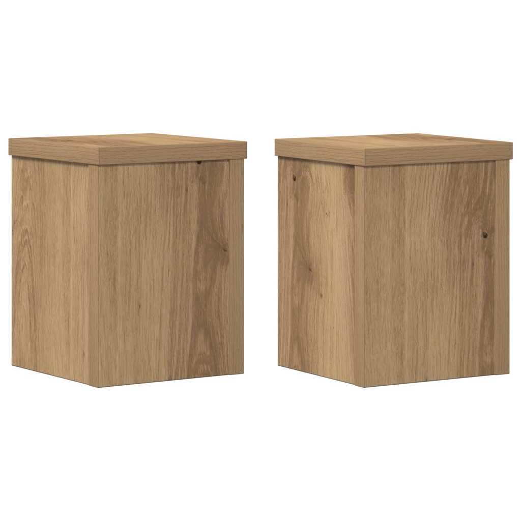 Stalci za biljke 2 kom boja hrasta 15x15x20 cm drveni