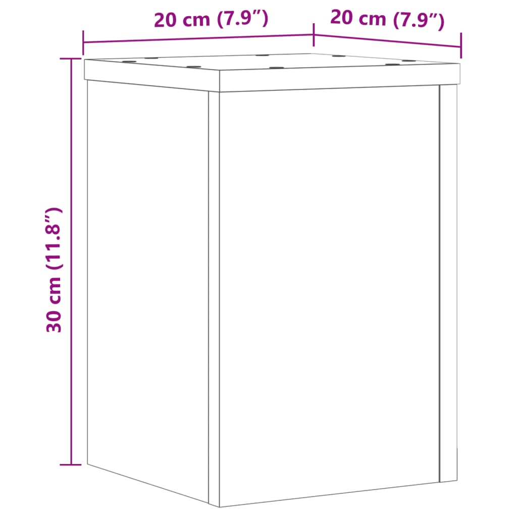 Stalci za biljke 2 kom boja hrasta 20x20x30 cm drveni