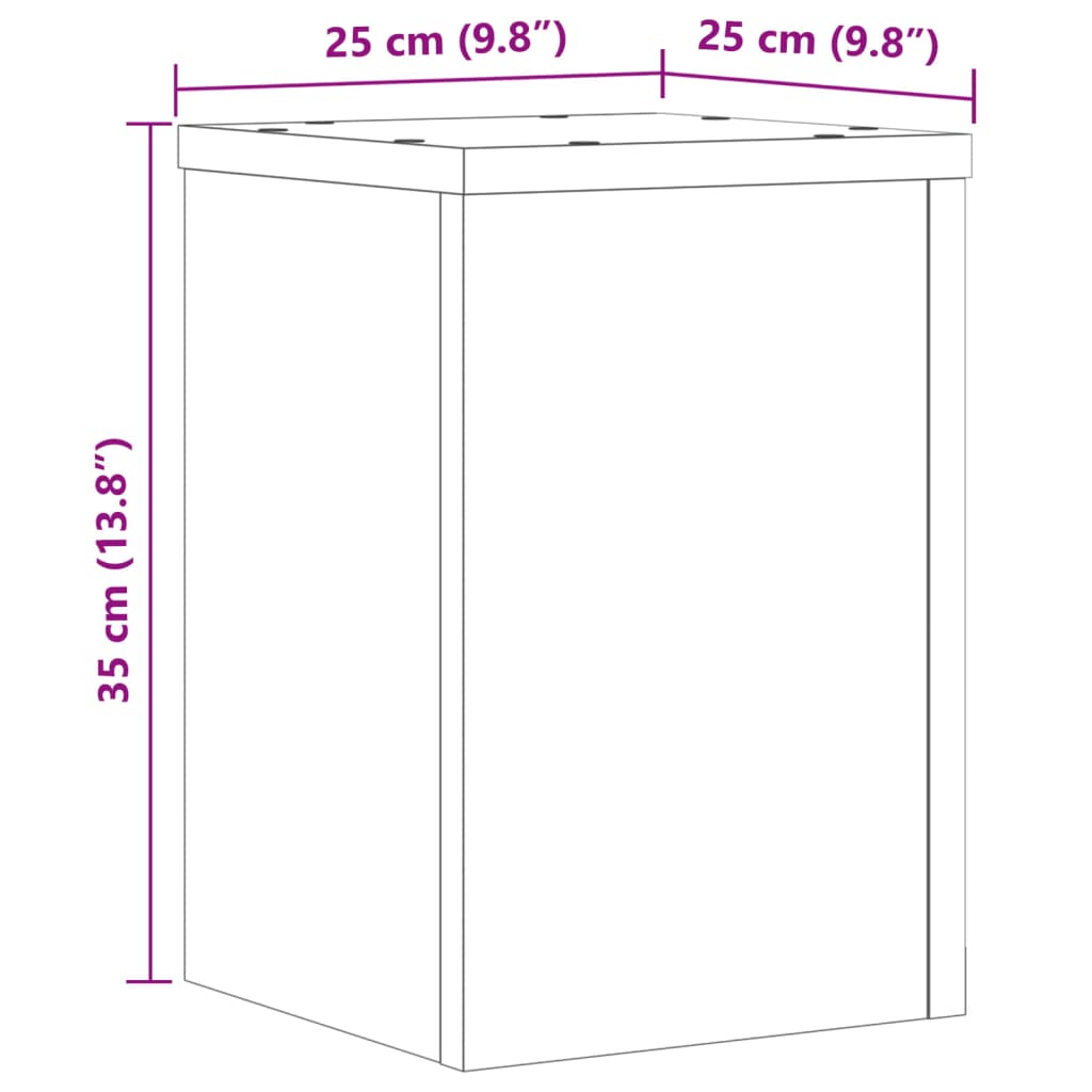 Stalci za biljke 2 kom boja hrasta 25x25x35cm konstruirano drvo