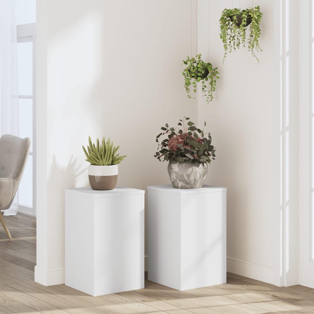 Stalci za biljke 2 kom bijeli 30x30x50 cm konstruirano drvo