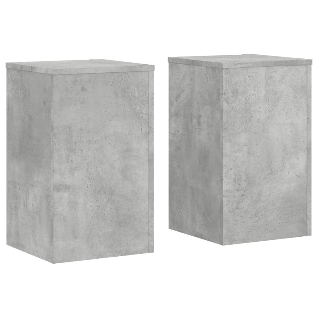 Stalci za biljke 2 kom siva boja betona 30x30x50 cm drveni