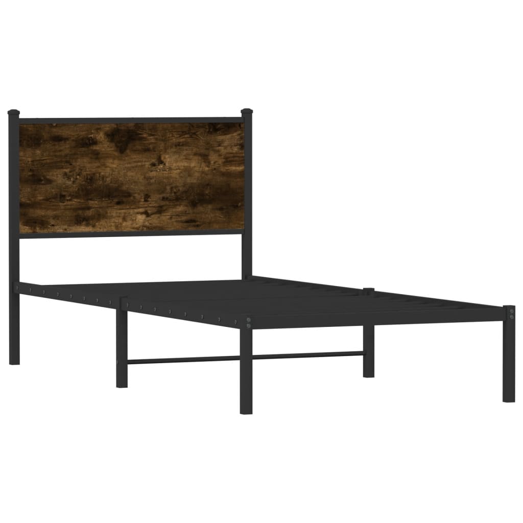 Metalni okvir kreveta bez madraca boja hrasta 90x190 cm