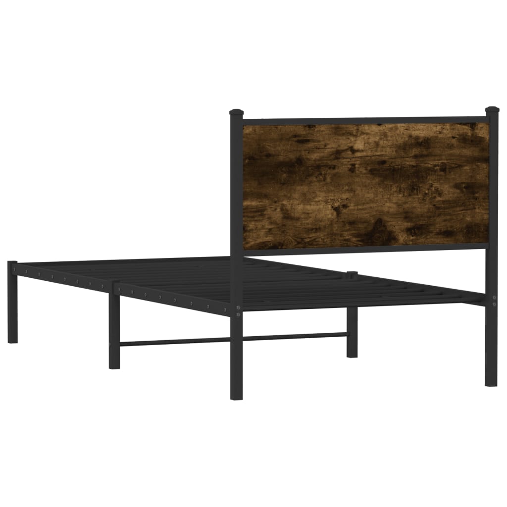 Metalni okvir kreveta bez madraca boja hrasta 90x200 cm