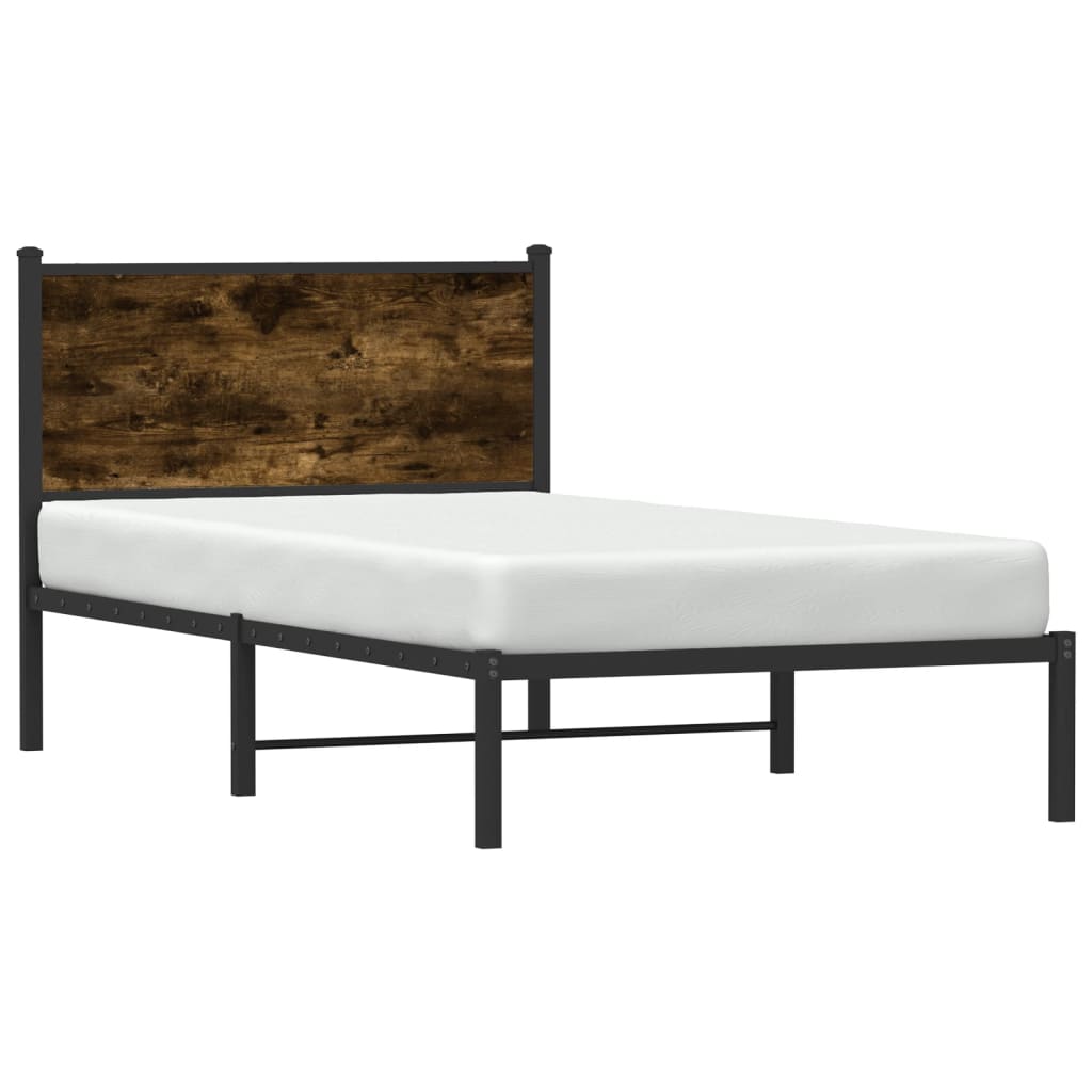 Metalni okvir kreveta bez madraca boja hrasta 107x203 cm
