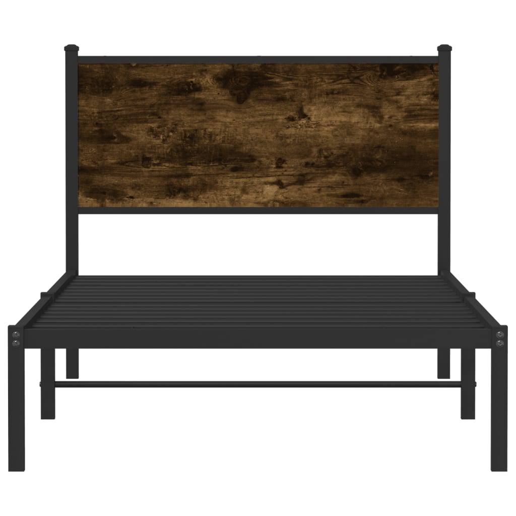 Metalni okvir kreveta bez madraca boja hrasta 107x203 cm