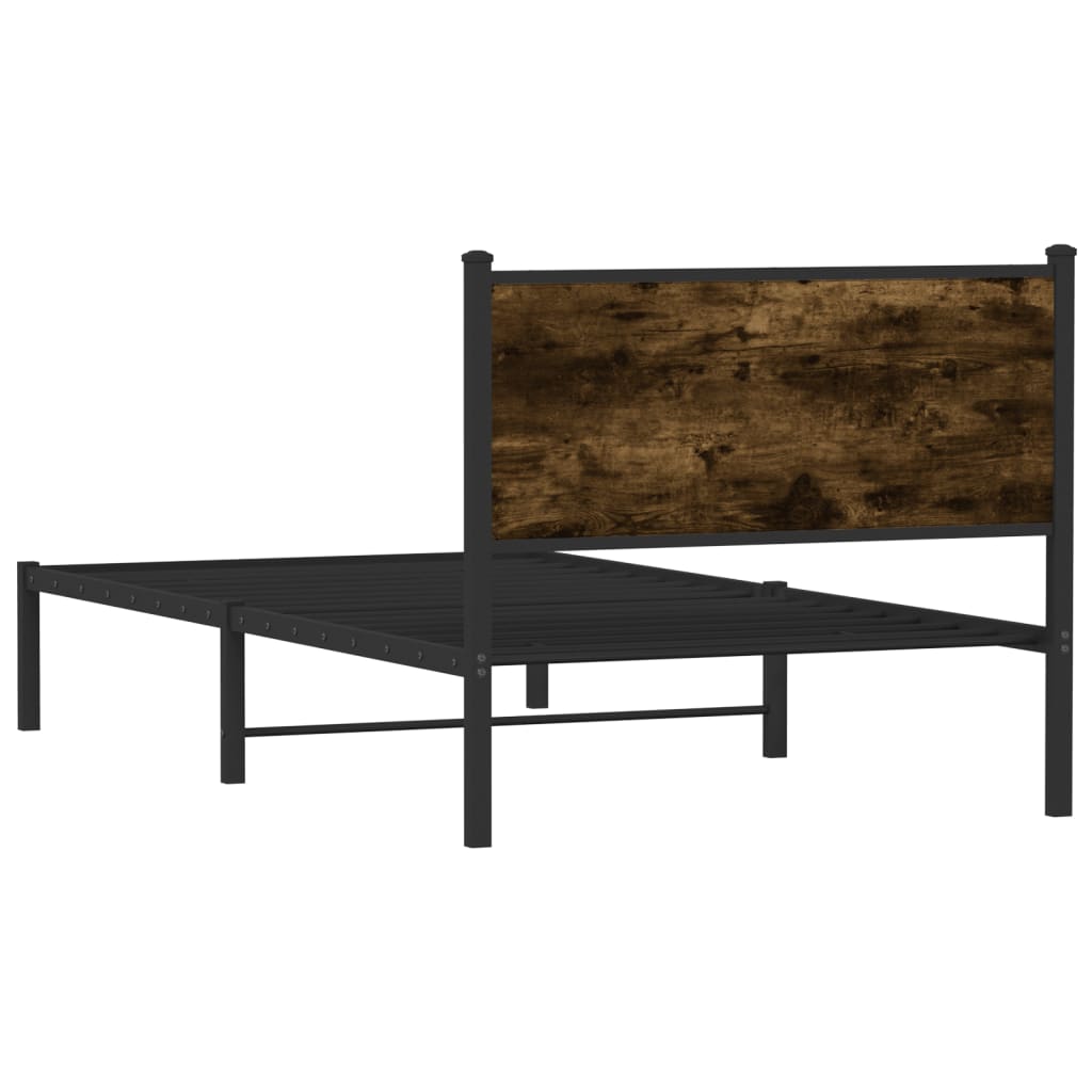 Metalni okvir kreveta bez madraca boja hrasta 107x203 cm