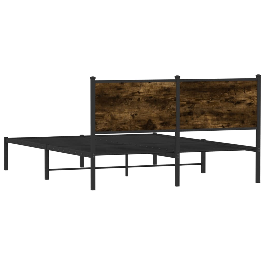 Metalni okvir kreveta bez madraca boja hrasta 140x200 cm