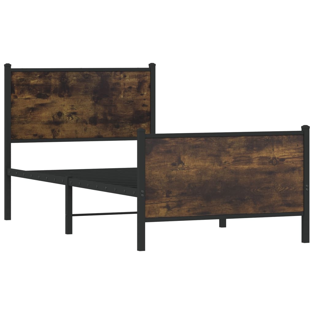 Metalni okvir kreveta bez madraca boja hrasta 90x190 cm
