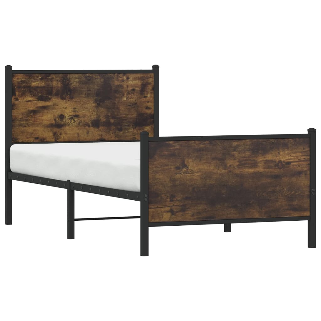 Metalni okvir kreveta bez madraca boja hrasta 90x200 cm