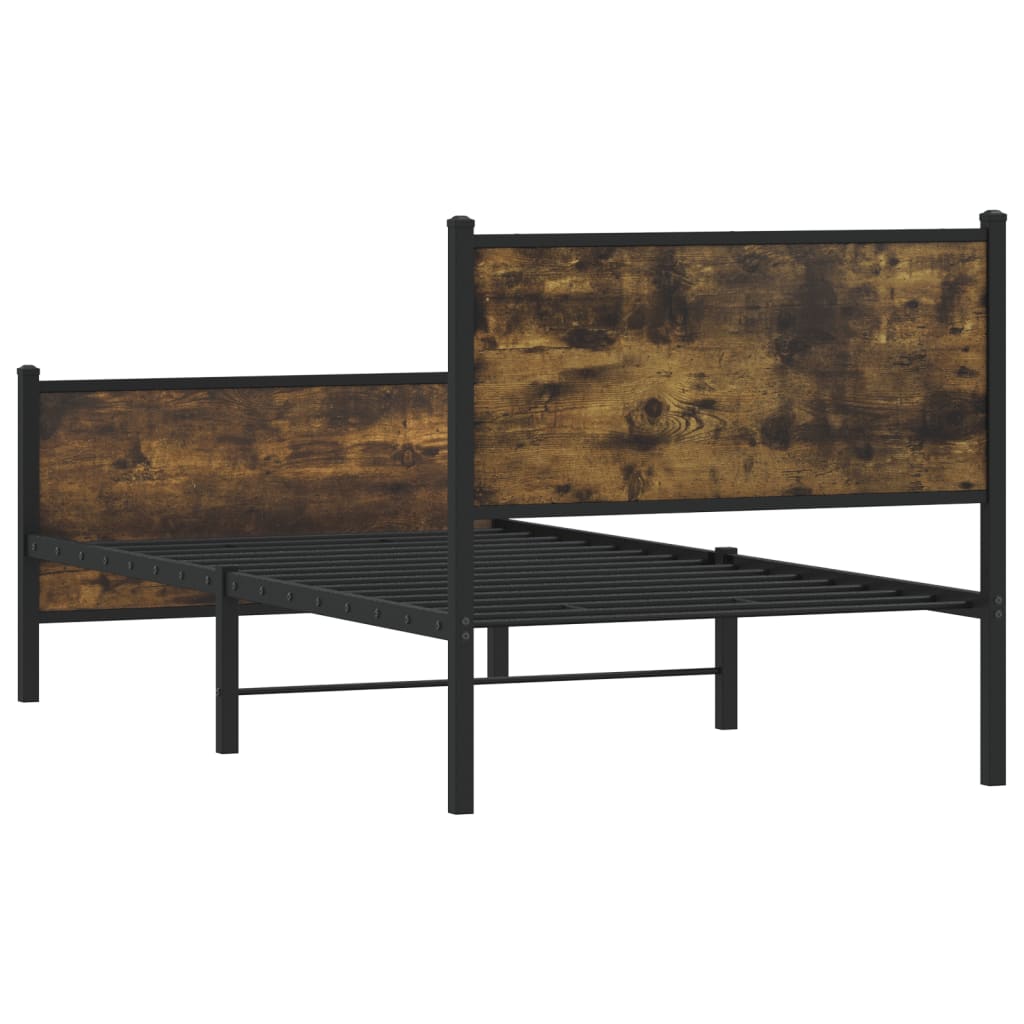 Metalni okvir kreveta bez madraca boja hrasta 90x200 cm
